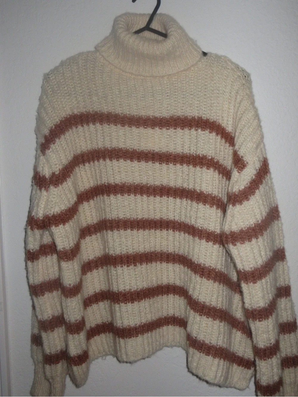 Funnel neck knit sweater